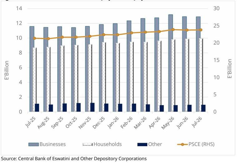 Private sector credit reaches E23.8bn in July